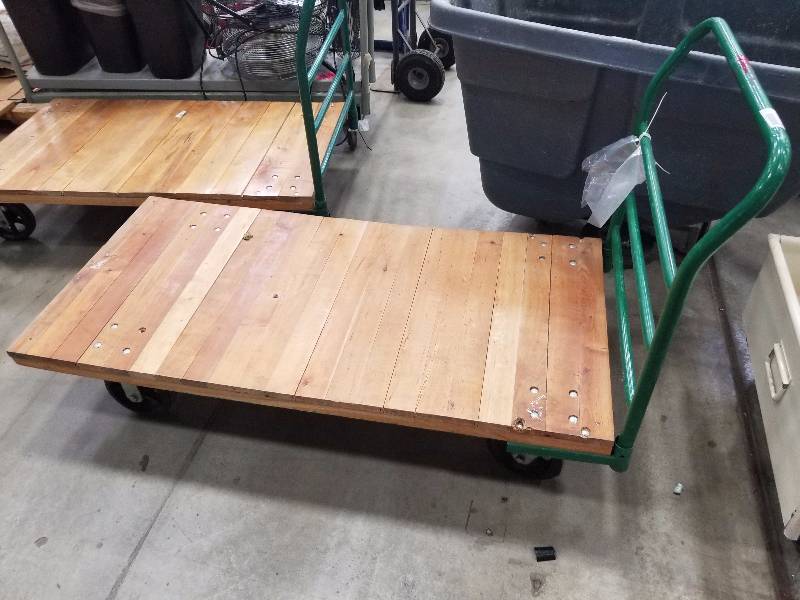 lot 1655 image: NICE rolling wooden flatbed