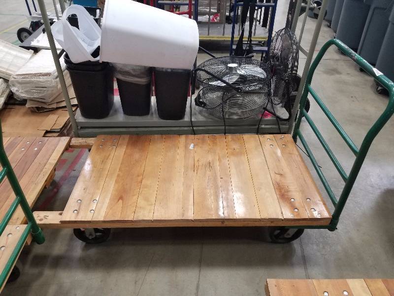 lot 1656 image: NICE rolling wooden flatbed