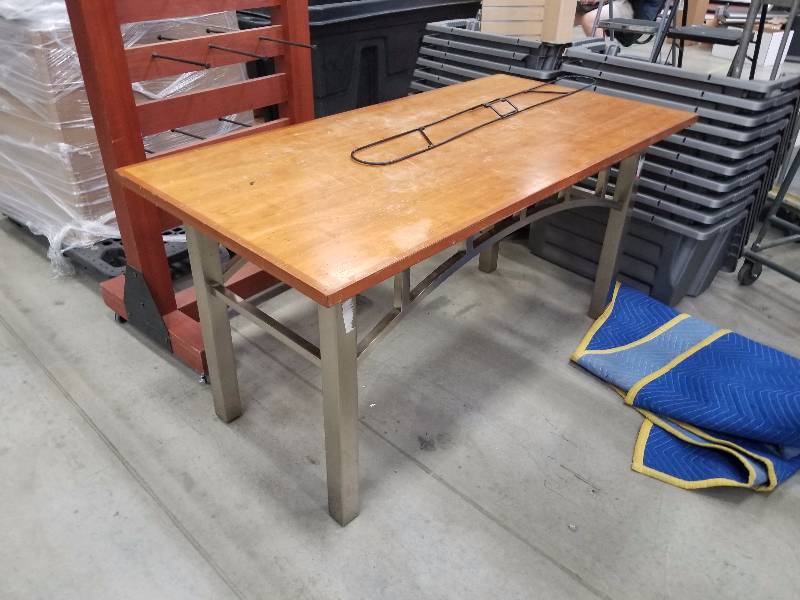 lot 1677 image: Wooden Table with wood legs