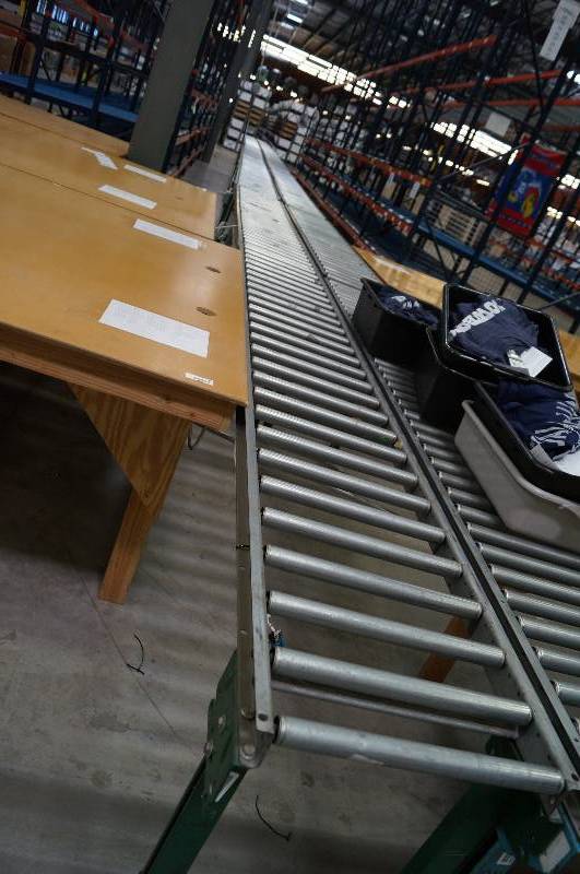 lot 1904 image: 9 Sections of Roller Conveyors