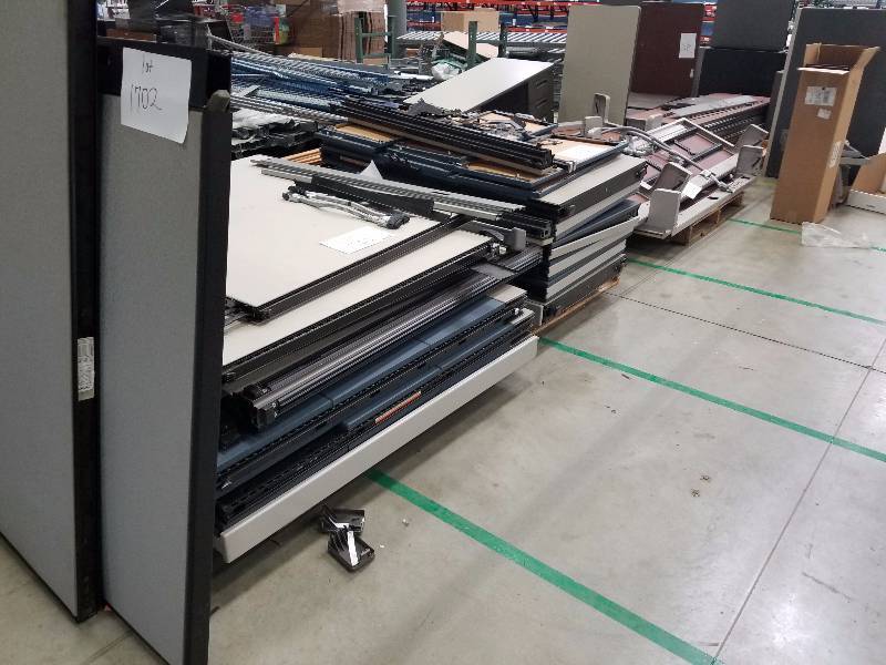 lot 1702 image: Large lot of office cabinets  cubicles and furniture