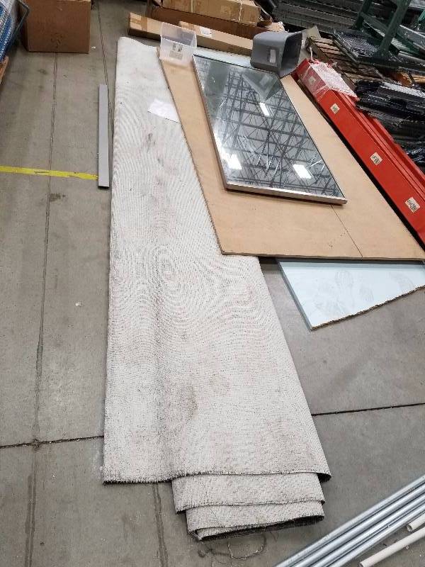 lot 1710 image: Roll of carpet and Mirror