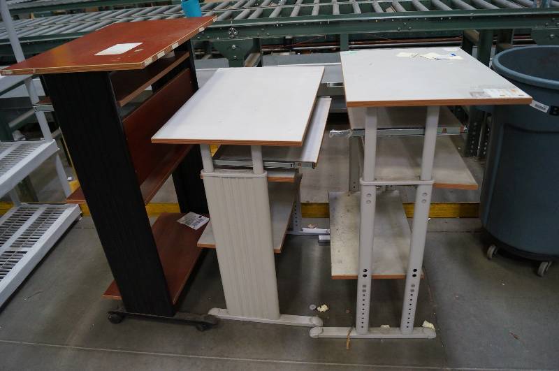 lot 1214 image: 3 Computer work stands  processing stands