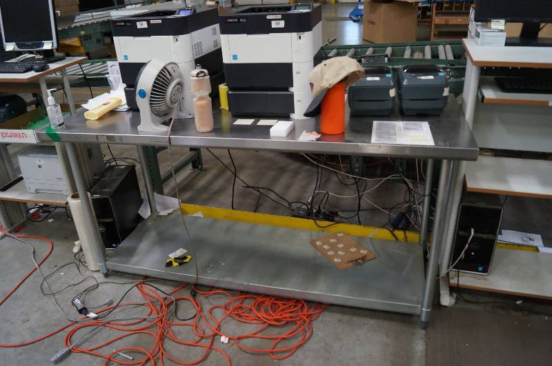 lot 1222 image: stainless steel table