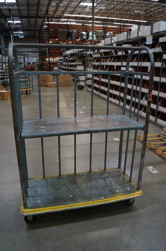 lot 1232 image: Grey Industrial Rolling Rack