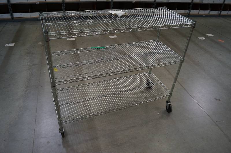 lot 1234 image: Rolling Metro Rack 3 shelves