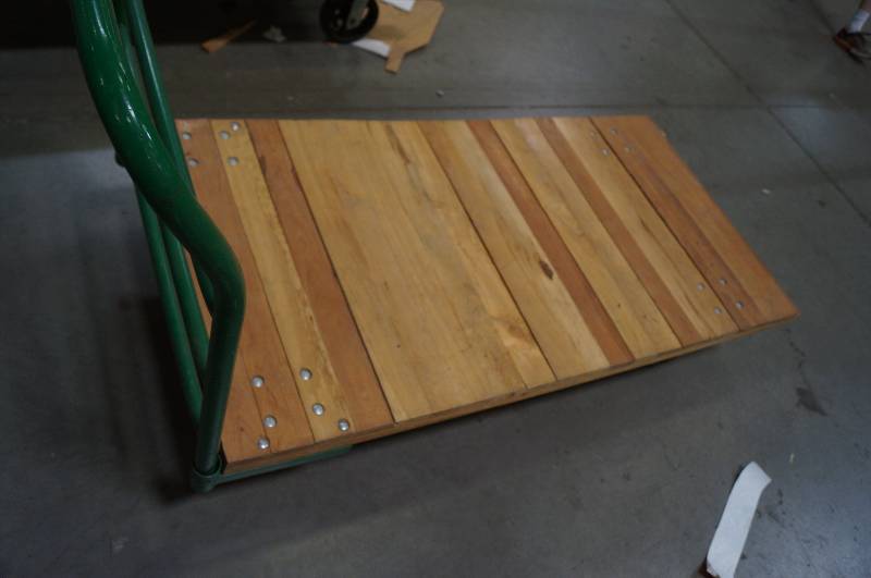 lot 1319 image: Wooden flatbed industrial cart