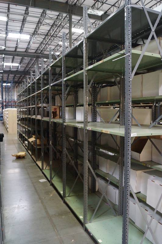 lot 2082 image: All Metal Shelving - Great for Garage or Warehouse