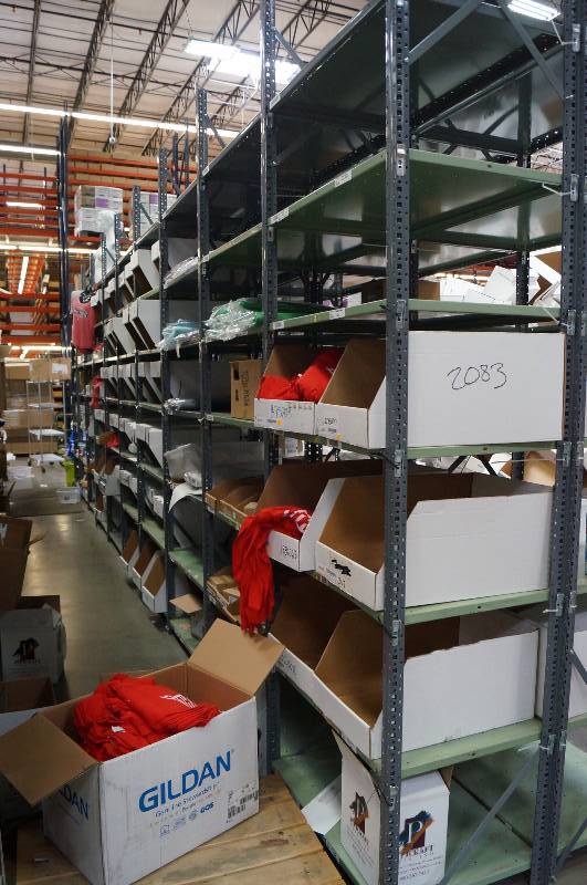 lot 2084 image: All Metal Shelving - Great for Garage or Warehouse