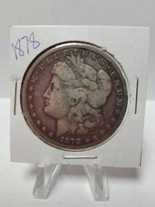lot 6 image: 1878 MORGAN SILVER DOLLAR 90% SILVER