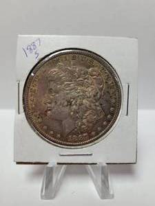 lot 8 image: 1887-S MORGAN SILVER DOLLAR 90% SILVER