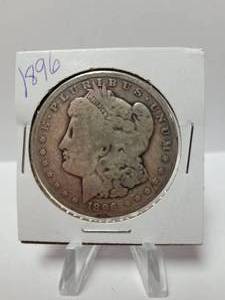 lot 12 image: 1896 MORGAN SILVER DOLLAR 90% SILVER