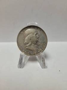 lot 35 image: 1960-D FRANKLIN HALF DOLLAR 90% SILVER