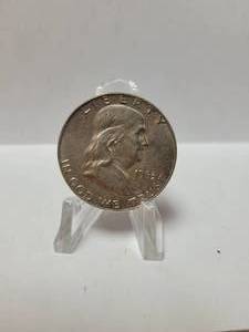 lot 40 image: 1963-D FRANKLIN HALF DOLLAR 90% SILVER