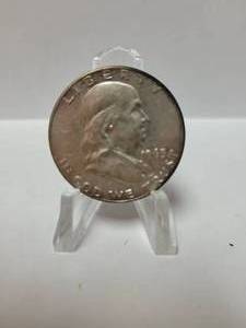 lot 42 image: 1963-D FRANKLIN HALF DOLLAR 90% SILVER