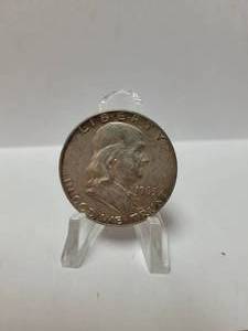 lot 43 image: 1963-D FRANKLIN HALF DOLLAR 90% SILVER