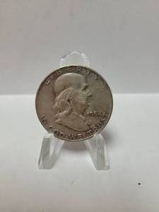 lot 46 image: 1954-D FRANKLIN HALF DOLLAR 90% SILVER