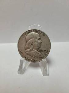 lot 52 image: 1957-D FRANKLIN HALF DOLLAR 90% SILVER