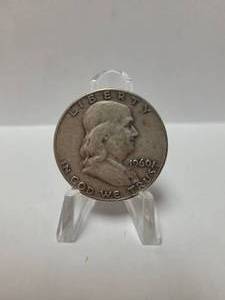 lot 55 image: 1960-D FRANKLIN HALF DOLLAR 90% SILVER