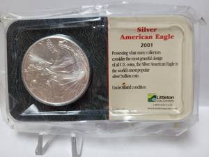 lot 80 image: 2000 SILVER EAGLE $1 COIN-1OZ .999 FINE SILVER