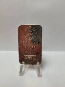 lot 84 image: Vintage Argor Chiasso Swiss 3oz .999 Fine Silver Bar
