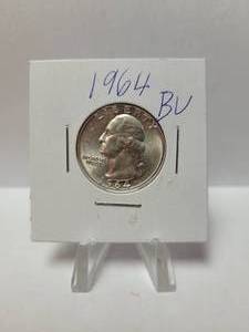 lot 101 image: 1964 WASHINGTON QUARTER 90% SILVER