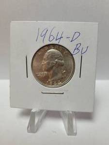 lot 103 image: 1964-D WASHINGTON QUARTER 90% SILVER