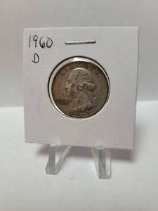 lot 114 image: 1960-D WASHINGTON QUARTER 90% SILVER