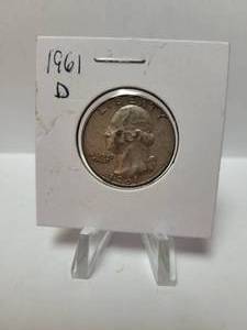 lot 116 image: 1961-D WASHINGTON QUARTER 90% SILVER