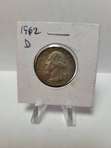 lot 117 image: 1962-D WASHINGTON QUARTER 90% SILVER