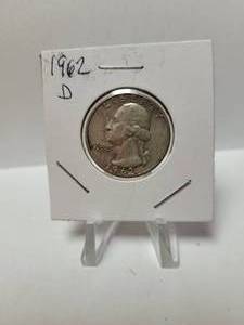 lot 119 image: 1962-D WASHINGTON QUARTER 90% SILVER