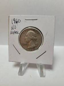 lot 120 image: 1960 WASHINGTON QUARTER 90% SILVER