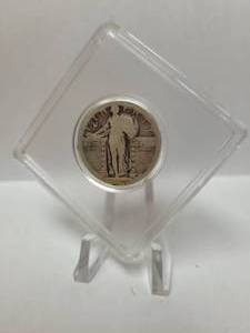 lot 122 image: NO DATE STANDING LIBERTY QUARTER 90% SILVER