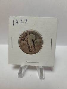 lot 123 image: 1927 STANDING LIBERTY QUARTER 90% SILVER