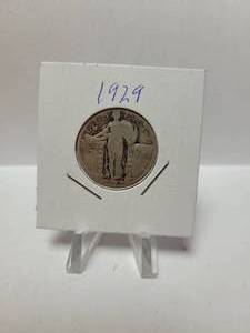 lot 124 image: 1929 STANDING LIBERTY QUARTER 90% SILVER