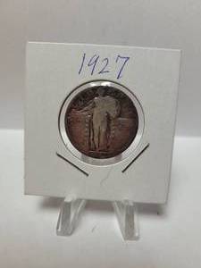 lot 125 image: 1927 STANDING LIBERTY QUARTER 90% SILVER