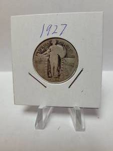 lot 126 image: 1927 STANDING LIBERTY QUARTER 90% SILVER
