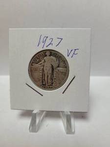 lot 127 image: 1927 STANDING LIBERTY QUARTER 90% SILVER