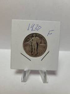 lot 129 image: 1930 STANDING LIBERTY QUARTER 90% SILVER