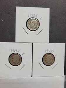 lot 144 image: 3) Roosevelt Dimes--90%Silver