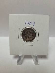 lot 152 image: 1904 Barber Dime--90% Silver