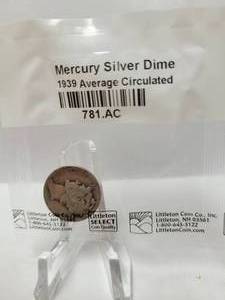 lot 158 image: 1939 Mercury Dime--90% Silver