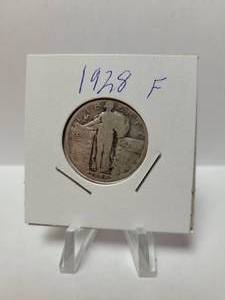 lot 131 image: 1928 STANDING LIBERTY QUARTER 90% SILVER
