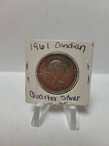 lot 133 image: 1961 CANADIAN QUARTER 80% SILVER