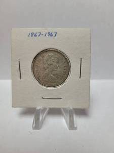 lot 134 image: Queen Elizabeth Canada 1867 - 1967 Centennial Quarter 80% Silver
