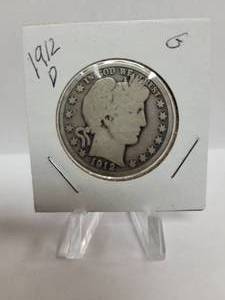 lot 268 image: 1912-D Barber Half Dollar--90% Silver
