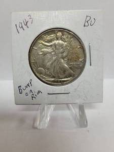 lot 272 image: 1943 Walking Liberty Half Dollar--90% Silver