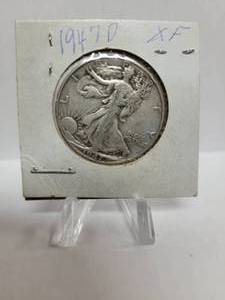 lot 283 image: 1947-D Walking Liberty Half Dollar--90% Silver