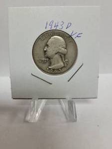 lot 291 image: 1943-D Washington Quarter--90% Silver