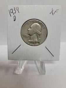 lot 300 image: 1939-D Washington Quarter--90% Silver